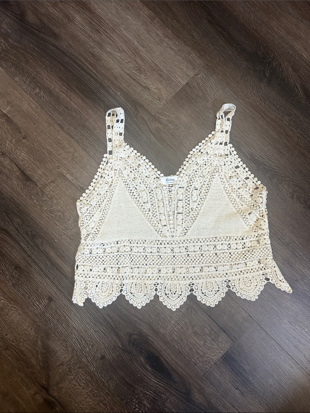 Cream Crochet Tank Top